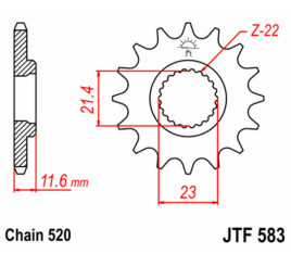 Pignon JT SPROCKETS acier standard 583 - 520