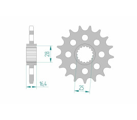 Pignon AFAM acier standard 61800 - 525