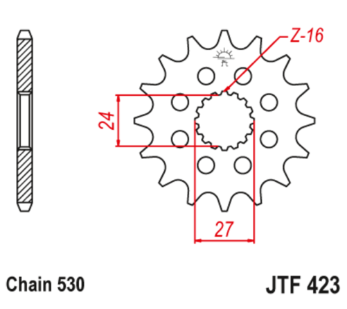 Pignon JT SPROCKETS acier anti-bruit 423 - 530 - 1126798001