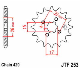 Pignon JT SPROCKETS acier standard 253 - 420