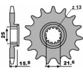 Pignon PBR acier standard 2093 - 525