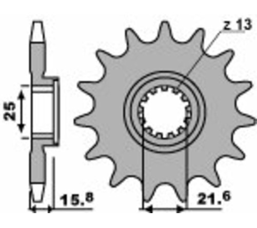 Pignon PBR acier standard 2093 - 525