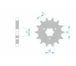 Pignon AFAM acier standard 22502 - 530