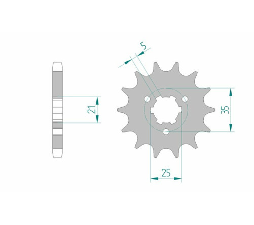 Pignon AFAM acier standard 22502 - 530