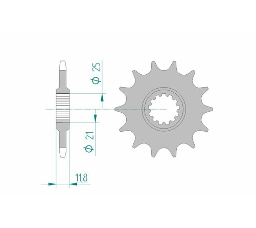 Pignon AFAM acier standard 64302 - 520