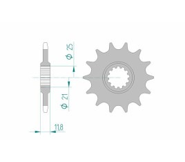 Pignon AFAM acier standard 64302 - 520