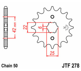 Pignon JT SPROCKETS acier standard 278 - 530