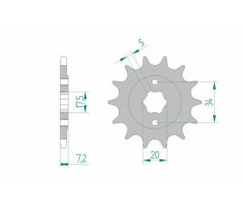 Pignon AFAM acier standard 20305 - 520