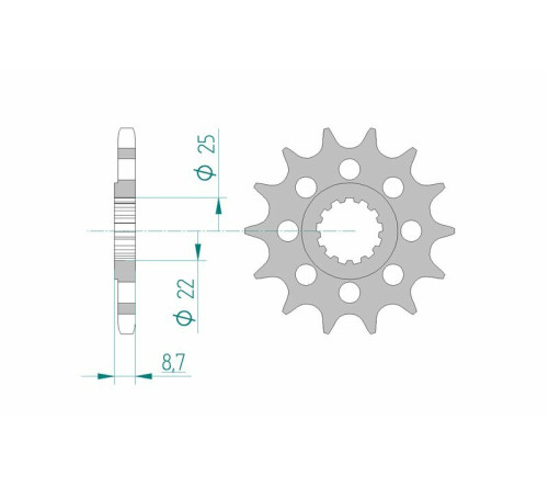 Pignon AFAM acier standard 28403 - 525