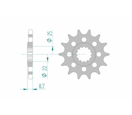 Pignon AFAM acier standard 28403 - 525