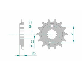 Pignon AFAM acier standard 20507 - 525