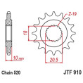 Pignon JT SPROCKETS acier standard 910 - 520