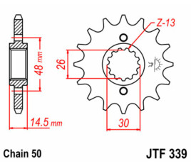 Pignon JT SPROCKETS acier standard 339 - 530