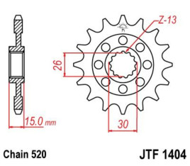 Pignon JT SPROCKETS acier standard 1404 - 520