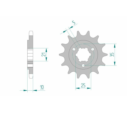 Pignon AFAM acier standard 22602 - 525