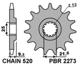 Pignon PBR acier standard 2273 - 520