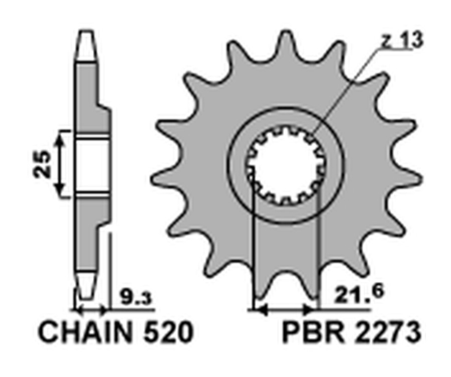 Pignon PBR acier standard 2273 - 520