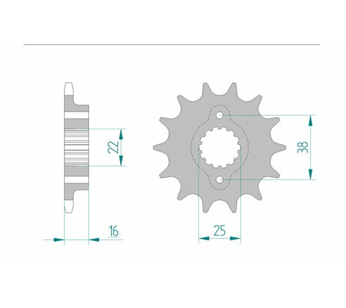 Pignon AFAM acier standard 52604 - 520