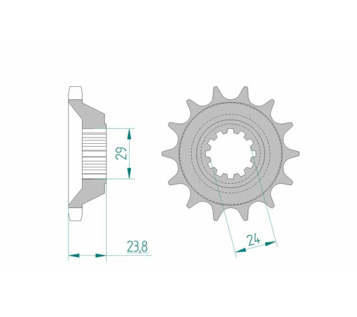 Pignon AFAM acier standard 24806 - 530