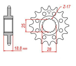 Pignon JT SPROCKETS acier standard 704 - 525