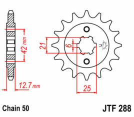 Pignon JT SPROCKETS acier standard 288 - 530