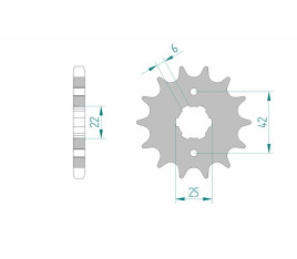 Pignon AFAM acier standard 20400 - 530