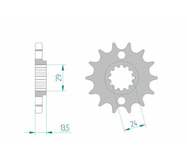 Pignon AFAM acier standard 24801 - 630