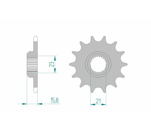 Pignon AFAM acier standard 21504 - 520