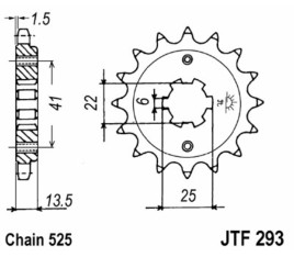 Pignon JT SPROCKETS acier standard 293 - 525