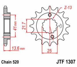 Pignon JT SPROCKETS acier standard 1307 - 520