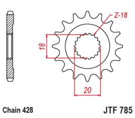 Pignon JT SPROCKETS acier standard 785 - 428 - 1126486001