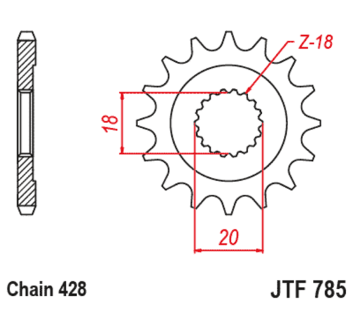 Pignon JT SPROCKETS acier standard 785 - 428 - 1126486001