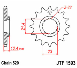 Pignon JT SPROCKETS acier standard 1593 - 520