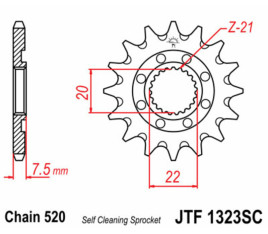 Pignon JT SPROCKETS acier anti-boue 1323 - 520