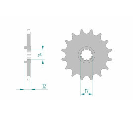 Pignon AFAM acier standard 58102 - 420