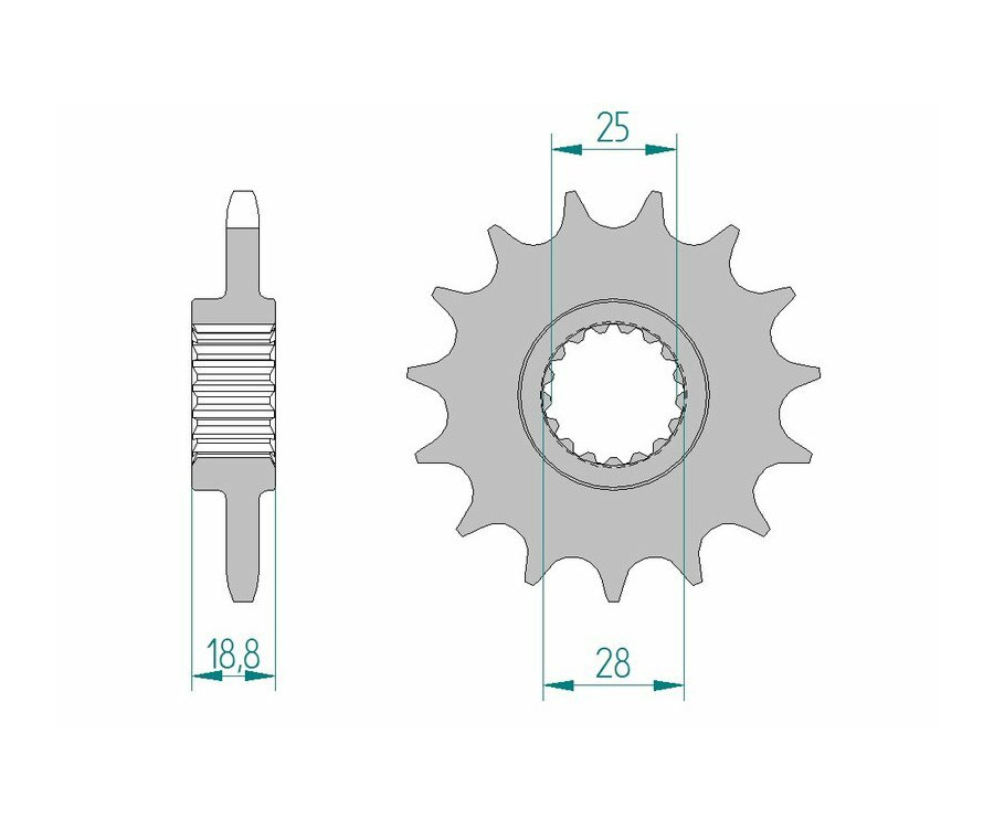 Pignon AFAM acier standard 61801 - 525