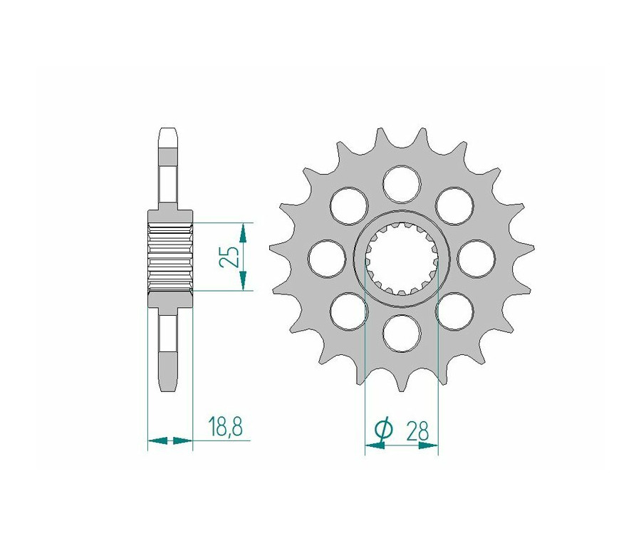 Pignon AFAM acier standard 61602 - 525