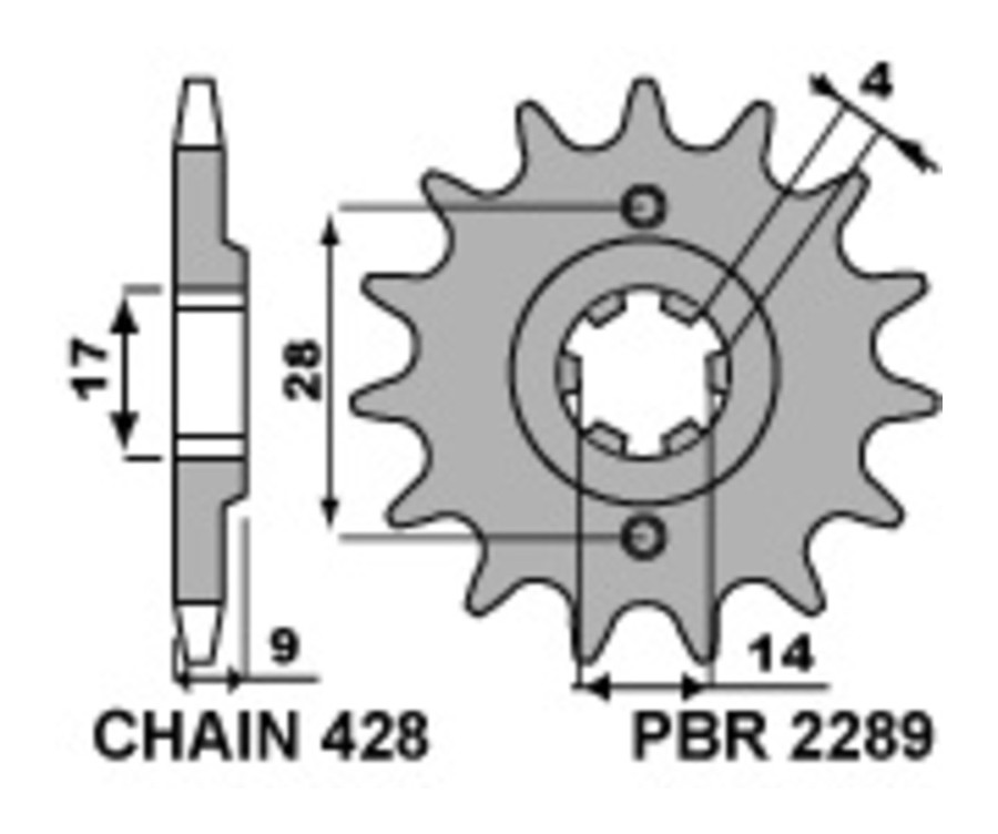 Pignon PBR acier standard 2289 - 428