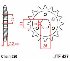 Pignon JT SPROCKETS acier standard 437 - 520