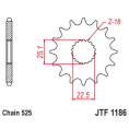 Pignon JT SPROCKETS acier anti-bruit 1186 - 525