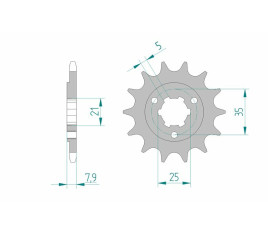 Pignon AFAM acier standard 22503 - 520