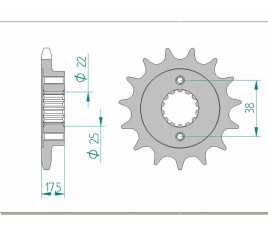 Pignon AFAM acier standard 52616 - 525