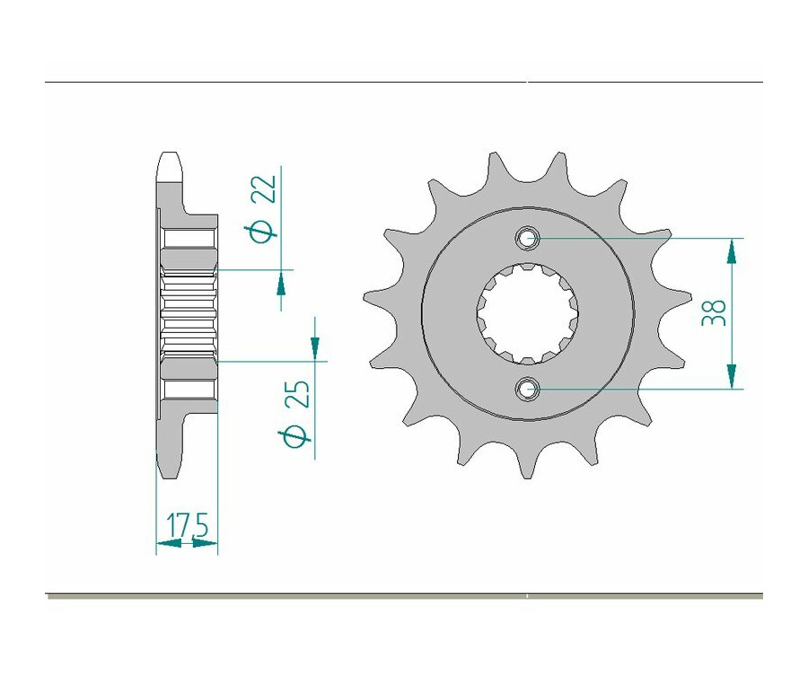 Pignon AFAM acier standard 52616 - 525