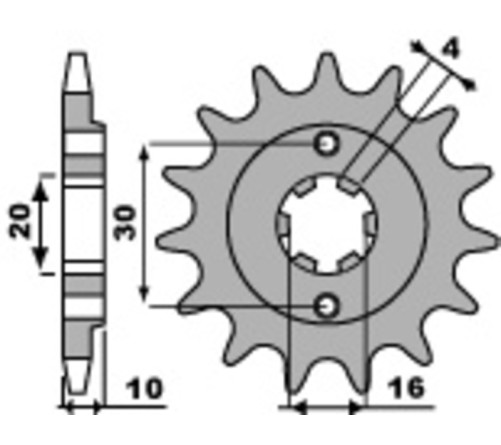 Pignon PBR acier standard 720 - 520