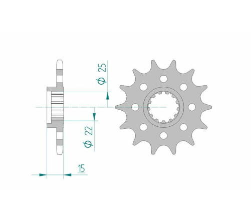 Pignon AFAM acier standard 24509 - 520