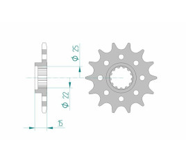 Pignon AFAM acier standard 24509 - 520