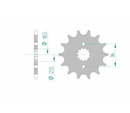 Pignon AFAM acier standard 20304 - 520