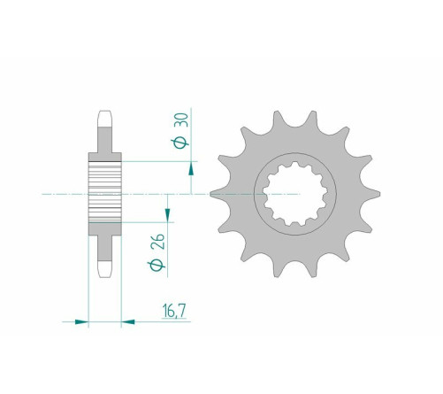 Pignon AFAM acier standard 20612 - 525