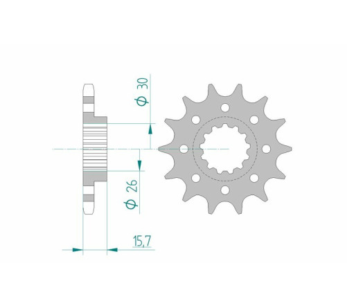 Pignon AFAM acier standard 20605 - 525