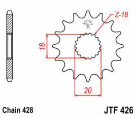 Pignon JT SPROCKETS acier standard 426 - 428